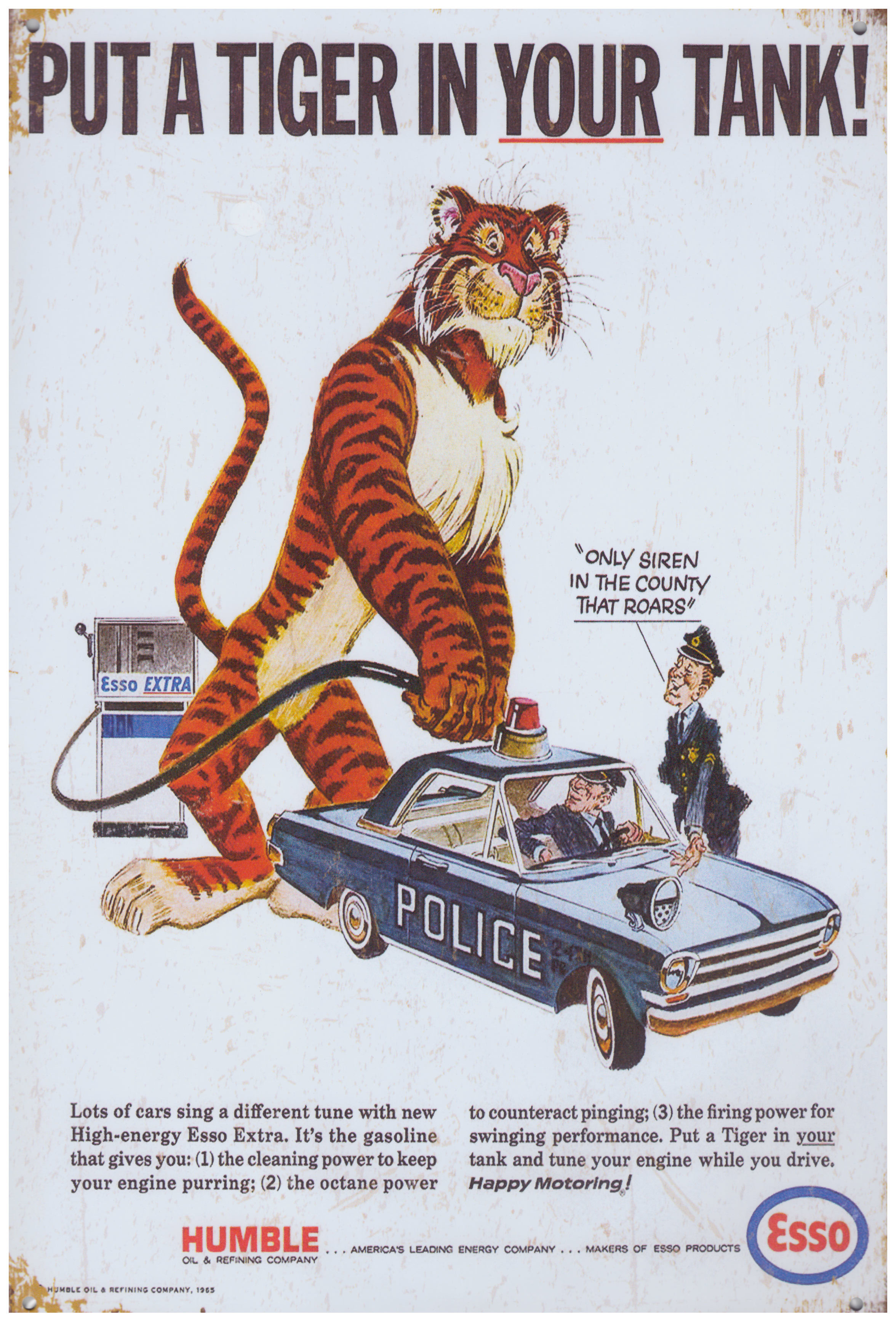 Esso Tiger Police - Old-Signs.co.uk
